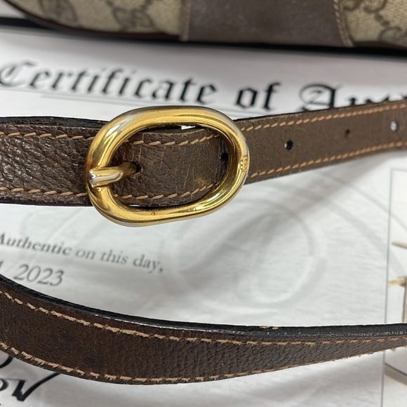 Authentic GUCCI vintage Sherry line coated canvas Crossbody bag w/ COA - Picture 6 of 13